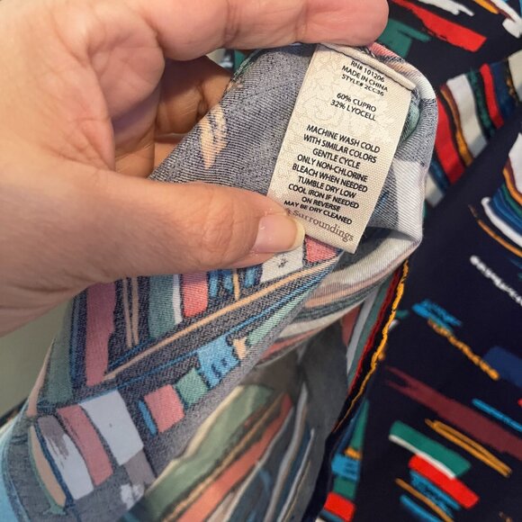 Soft Surroundings Sail Away Navy Sailboat Button Front Blouse, Size Small, UGC - Picture 8 of 8